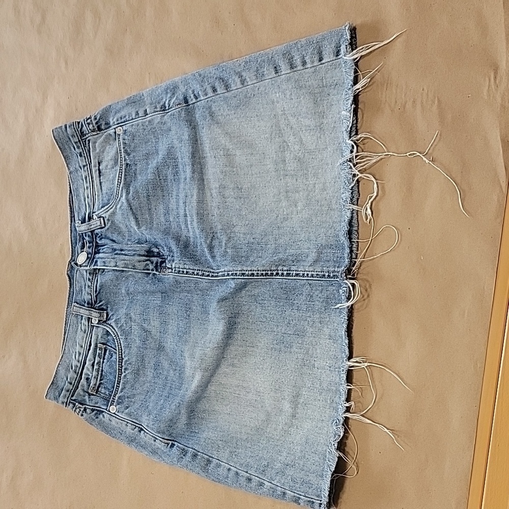 BlankNYC, Size 28, Distressed Cutoff Denim Mini Skirt, Excellent Used Condition